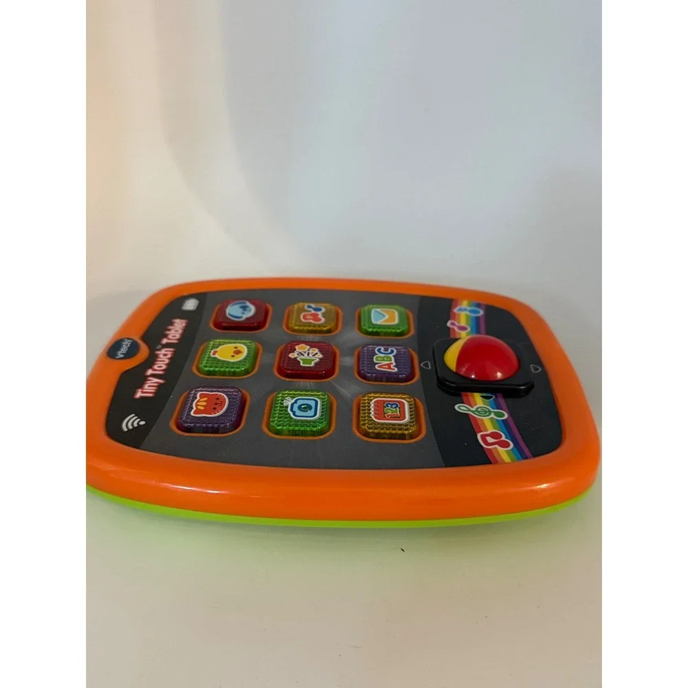 VTech Tiny Touch Tablet Orange Learning Toy Light Up Music Numbers Letters Works